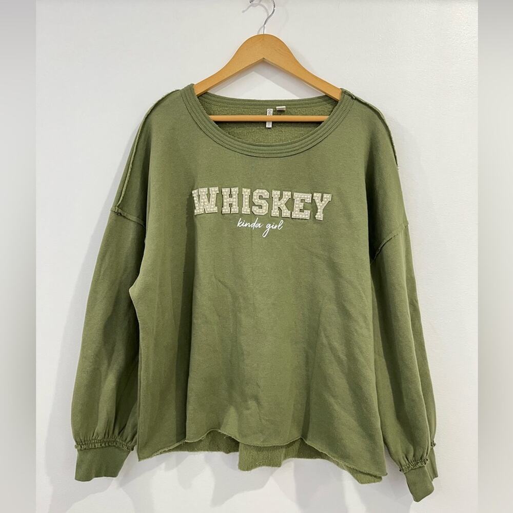 Cato Green Pearl Whiskey Kinda Girl‎ Sweatshirt XL